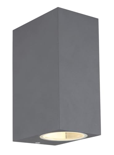 PRENDELUZ Außenleuchte IP44 aus anthrazitfarbenem Aluminium, 2 x GU10, 35 W, ideal für die Beleuchtung von Außenbereichen. von PRENDELUZ