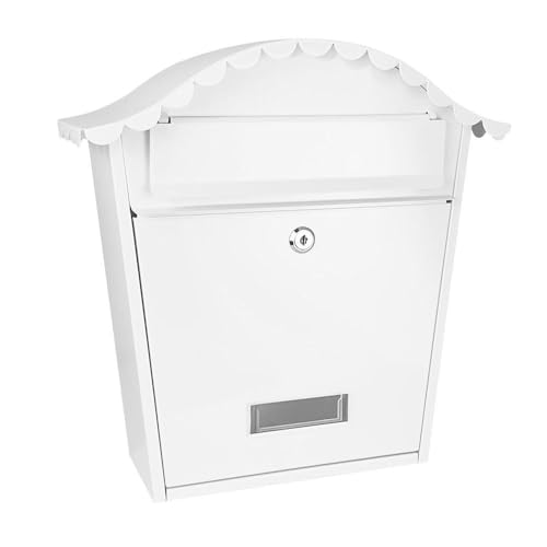 PRENDELUZ Briefkasten aus verzinktem Stahl, weiß, 37 x 36 x 13,5 cm, mit Regendach, ideal für den Empfang von Briefkästen im Freien. von PRENDELUZ