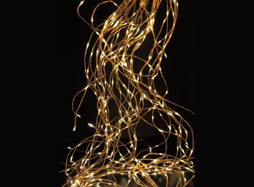 PRENDELUZ Cascada LED - Dekorative Beleuchtung 2 m, 10 Stränge in warmem Weißgold, ideal für gemütliche und Festliche Atmosphäre. von PRENDELUZ