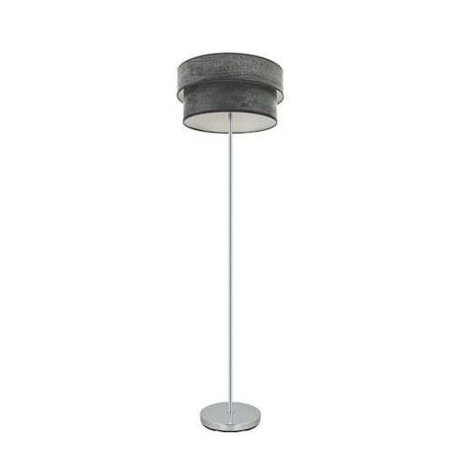 PRENDELUZ Dreifach- und Doppel-Standfuß, E27-Fassung, Chrom-Finish und schwarzes Holz, Maße: 162 x 40 x 40 cm, ideal für Beleuchtung und Dekoration. von PRENDELUZ