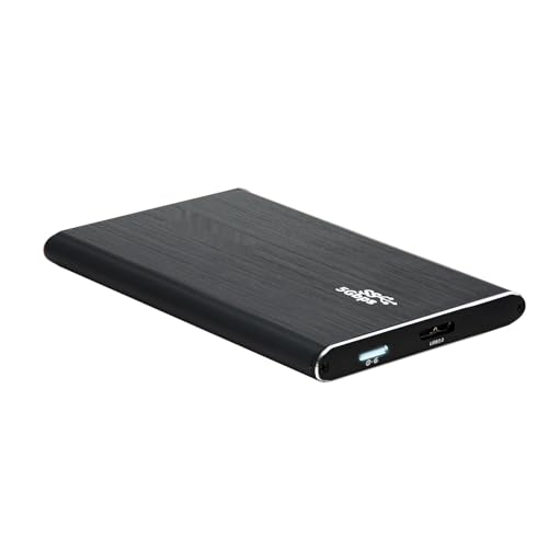 PRENDELUZ Externes Gehäuse 6,35 cm (2,5 Zoll) SATA USB 3.0 UASP, 7 mm, schwarz, ideal zum Speichern und Übertragen von Daten von Festplatten und SSDs. von PRENDELUZ