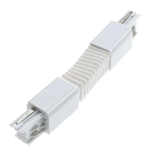 PRENDELUZ Flexibler weißer Verbinder für Dreiphasenschiene, anpassbar, Verbinder und Verteiler, ideal für Beleuchtung und Raumgestaltung. von PRENDELUZ