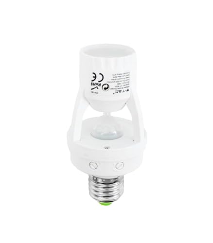 PRENDELUZ Infrarot-Sensor mit E27-Sockel (max: 60W LED) für Bewegungserkennung und Beleuchtungsautomatisierung im Innen- und Außenbereich. von PRENDELUZ