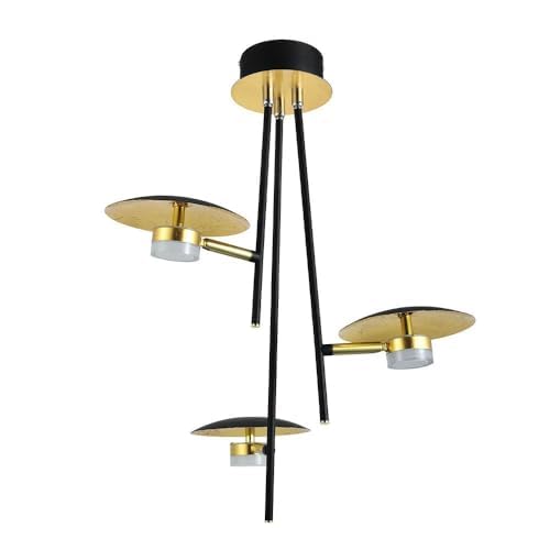 PRENDELUZ LED-Pendelleuchte, 3 Lichter, 18 W, 4000 K, Schwarz/Gold, 53 x 39 x 39 cm, 1440 lm, schwenkbar und schwenkbar für dekorative und funktionale Beleuchtung. PRENDELUZ LED-Pendelleuchte, 3 Lichter, 18 W, 4000 K, Schwarz/Gold, 53 x 39 x 39 cm, 1440 lm, schwenkbar und schwenkbar für dekorative und funktionale Beleuchtung. von PRENDELUZ