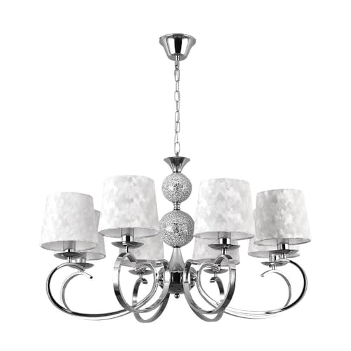 PRENDELUZ Lampe 8 x E14 Chrom mit weißem Schirm, Maße 76 x 76 cm, ideal zur Beleuchtung moderner Räume und zur Dekoration von Umgebungen. PRENDELUZ Lampe 8 x E14 Chrom mit weißem Schirm, Maße 76 x 76 cm, ideal zur Beleuchtung moderner Räume und zur Dekoration von Umgebungen. von PRENDELUZ