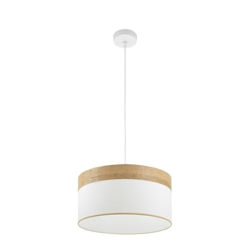 PRENDELUZ Pendelleuchte, 1 x e27, weiß, helles Holz, Maße 40 x 40 cm, dekorative Beleuchtung für moderne und gemütliche Räume. PRENDELUZ Pendelleuchte, 1 x e27, weiß, helles Holz, Maße 40 x 40 cm, dekorative Beleuchtung für moderne und gemütliche Räume. von PRENDELUZ