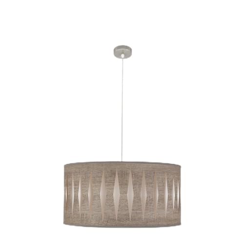 PRENDELUZ Pendelleuchte 2 x e27, Nickel/Holz, Grau, 50 x 50 cm, dekorative Beleuchtung, ideal für moderne und gemütliche Räume. PRENDELUZ Pendelleuchte 2 x e27, Nickel/Holz, Grau, 50 x 50 cm, dekorative Beleuchtung, ideal für moderne und gemütliche Räume. von PRENDELUZ