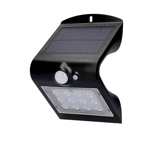 PRENDELUZ Schwarze Solar-Wandleuchte mit Anwesenheitssensor, 1,5 W von PRENDELUZ