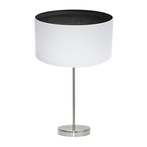 PRENDELUZ Tischlampe, 1 x e27, Nickel/Weiß-Holz, Schwarz, 63 x 30 x 30 cm, ideal zur Beleuchtung von Räumen und zur Ergänzung von Dekorationen. von PRENDELUZ