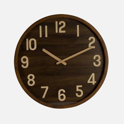 PRENDELUZ Wanduhr aus dunklem Holz, 60 x 60 x 5 cm, mit kontinuierlicher Bewegung, ideal zum Dekorieren und Pünktlichkeit zu Hause oder im Büro. PRENDELUZ Wanduhr aus dunklem Holz, 60 x 60 x 5 cm, mit kontinuierlicher Bewegung, ideal zum Dekorieren und Pünktlichkeit zu Hause oder im Büro. von PRENDELUZ