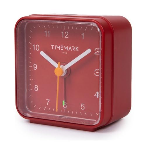 PRENDELUZ Wecker: Analoger roter Wecker mit klaren Zeigern, leiser Mechanismus, leicht zu lesen und kompaktes Design, ideal für jeden Tisch. von PRENDELUZ