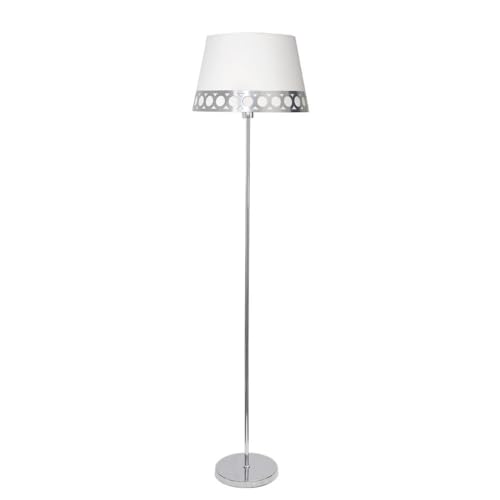 PRENDELUZ Wohnzimmerfuß, weiß und silber, 1 x E27, Maße: 165 x 40 x 40 cm, ideal für dekorative und funktionale Beleuchtung im Innenbereich. von PRENDELUZ
