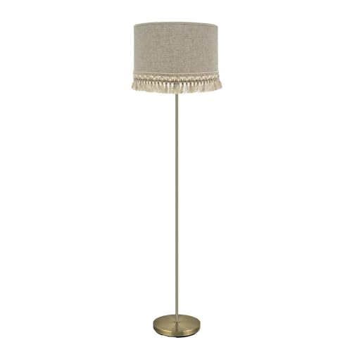 PRENDELUZ Wohnzimmerfuß 1 x e27 aus beigefarbenem Leder, Maße 163 x 40 x 40 cm, ideal für moderne Dekorationen und Funktionalität in Freizeiträumen. von PRENDELUZ