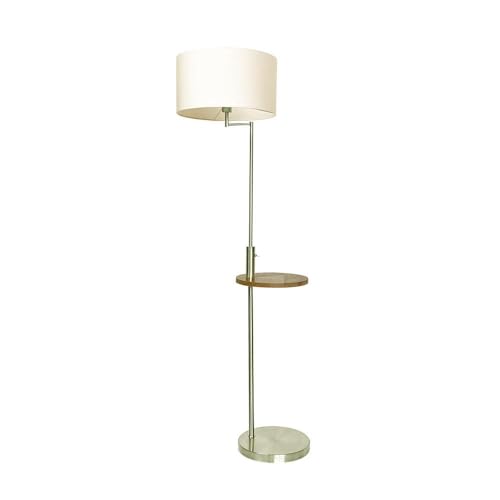 PRENDELUZ Wohnzimmerfuß mit Tisch und USB-Anschluss, 1 x E27, Leder, beige, Maße: 164 x 40 x 40 cm und 24 x 40 x 40 cm, ideal für Beleuchtung und Funktionalität. von PRENDELUZ