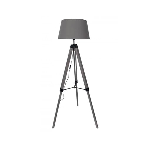 PRENDELUZ Wohnzimmertisch, 1 x e27, Holz, grau/schwarz, 45 x 45 cm, ideal für Dekoration und Funktionalität in modernen Räumen. von PRENDELUZ