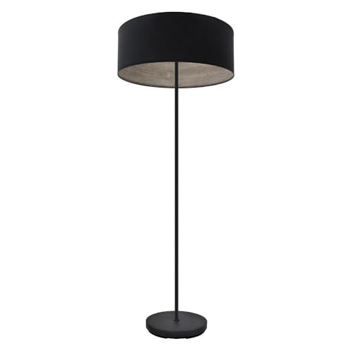 PRENDELUZ Wohnzimmertisch 1 x E27, Schwarz mit grauem Holz, Maße: 162 x 40 x 40 cm, ideal zum Dekorieren und Ergänzen moderner Räume. von PRENDELUZ