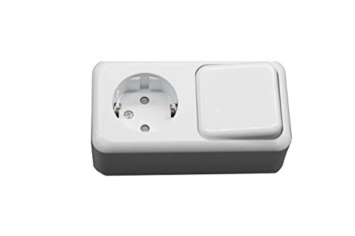 Prendeluz - Schuko-Basis mit weißem Schalter 16 A/250 V Prendeluz - Schuko-Basis mit weißem Schalter 16 A/250 V von PRENDELUZ