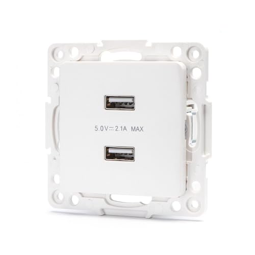 Steckdose - Einsatz für 2 USB-Buchsen deutsch/französisch, weiß, ideal zum effizienten Laden elektronischer Geräte Steckdose - Einsatz für 2 USB-Buchsen deutsch/französisch, weiß, ideal zum effizienten Laden elektronischer Geräte von PRENDELUZ