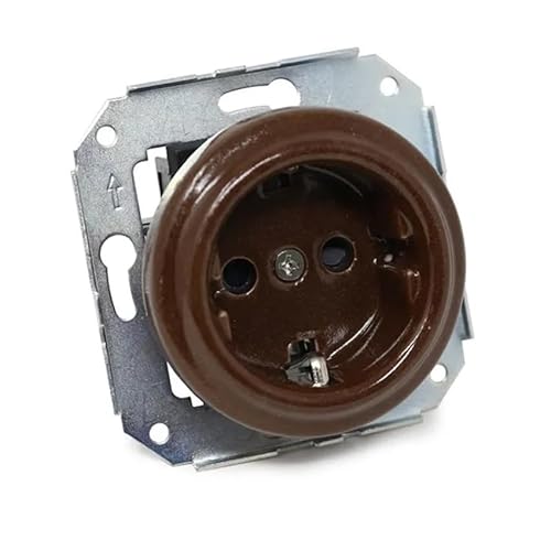 Brauner Porzellaneinbausockel, 16 A, 250 V, rahmenlos, ideal für elektrische Installationen im Innenbereich, bietet Haltbarkeit und Sicherheit. Brauner Porzellaneinbausockel, 16 A, 250 V, rahmenlos, ideal für elektrische Installationen im Innenbereich, bietet Haltbarkeit und Sicherheit. von PRENDELUZ