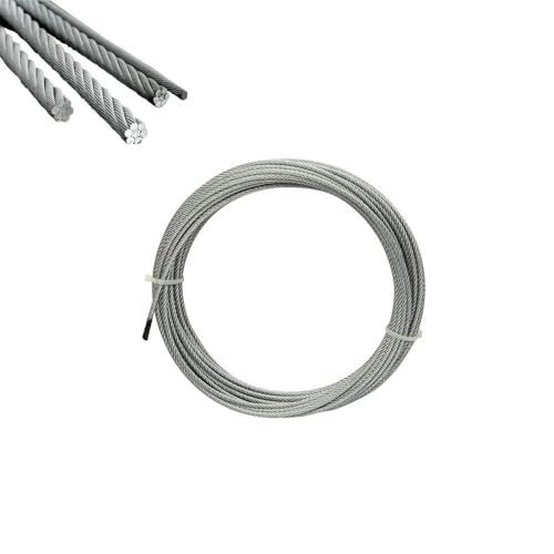 Verzinktes Kabel, Durchmesser 5 mm, Rolle mit 25 m, ideal für verschiedene Strukturen, robust und langlebig, einfache Handhabung und Anwendung. von PRENDELUZ
