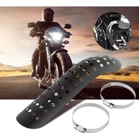 Ej.Life Qiilu Motorrad Loch Hitzeschild Kurve Auspuffrohr Abdeckung für Universal Motorrad(schwarz) von PRENFLE