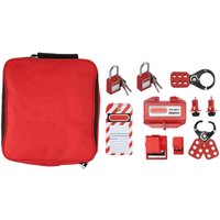 Jeffergarden Elektrisches Sperr-Tagout-Set, Haspen, Sicherheits-Vorhängeschlösser, Leistungsschalter-Verriegelungsstecker mit Aufbewahrungstasche von PRENFLE