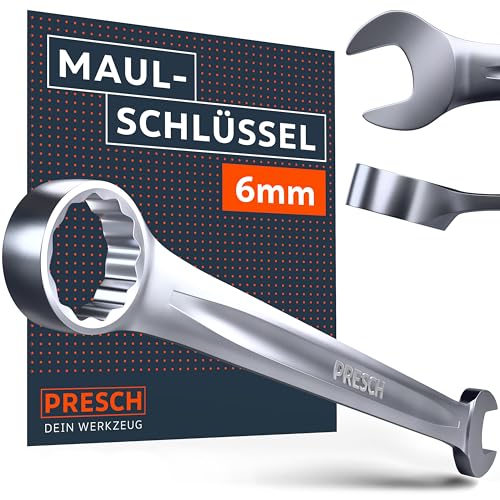 PRESCH Maulschlüssel 6mm - Extrem passgenauer Schraubenschlüssel - Ringmaulschlüssel 15° abgewinkelt für Arbeiten an beengten Stellen - Robuster, präzisionsgefertigter Ringschlüssel PRESCH Maulschlüssel 6mm - Extrem passgenauer Schraubenschlüssel - Ringmaulschlüssel 15° abgewinkelt für Arbeiten an beengten Stellen - Robuster, präzisionsgefertigter Ringschlüssel von PRESCH