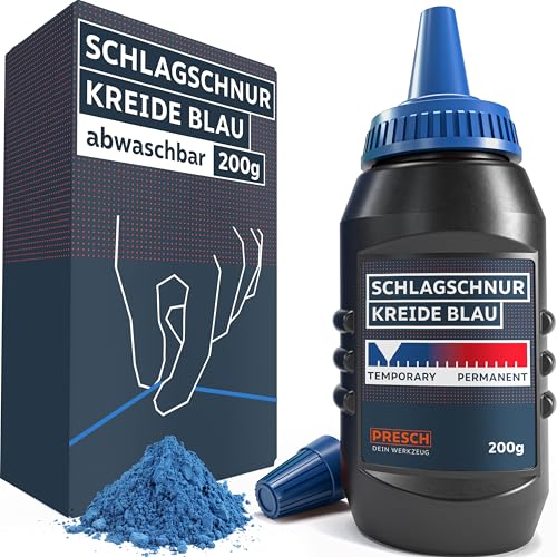 PRESCH Schlagschnurkreide Blau 200g - Klare, sichtbare Linien dank intensivem Blauton - Perfekt für den Möbelbau dank leicht löslicher Kreidefarbe - Schlagschnur Pulver PRESCH Schlagschnurkreide Blau 200g - Klare, sichtbare Linien dank intensivem Blauton - Perfekt für den Möbelbau dank leicht löslicher Kreidefarbe - Schlagschnur Pulver von PRESCH
