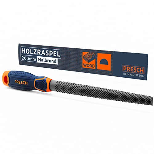 Presch Holzraspel Halbrund 200mm - Hochwertige Raspel mit doppelseitigem Hieb H2 zum Ausformen von Löchern und Kurven in Hartholz oder Weichholz, Profi Holzfeile Presch Holzraspel Halbrund 200mm - Hochwertige Raspel mit doppelseitigem Hieb H2 zum Ausformen von Löchern und Kurven in Hartholz oder Weichholz, Profi Holzfeile von PRESCH