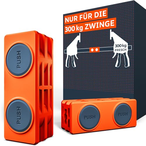 Presch Verbindungsadapter 2 Stk. - Connector für Presch Einhandzwingen mit 300kg Spannkraft – Langlebige Leistung dank verstärktem Fiberglas-Gehäuse – Löseknöpfe für einfache Handhabung von PRESCH