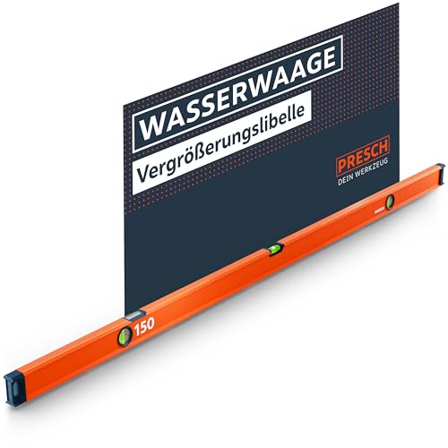 Presch Wasserwaage 150cm - Bruchfeste Weitwinkellibelle inkl. 2% Gefälle-Anzeige - Vertical-View-Funktion dank Sichtfenster - Innovative Anti-Rutsch‑Endkappen & präzisionsgefräste Messfläche Presch Wasserwaage 150cm - Bruchfeste Weitwinkellibelle inkl. 2% Gefälle-Anzeige - Vertical-View-Funktion dank Sichtfenster - Innovative Anti-Rutsch‑Endkappen & präzisionsgefräste Messfläche von PRESCH