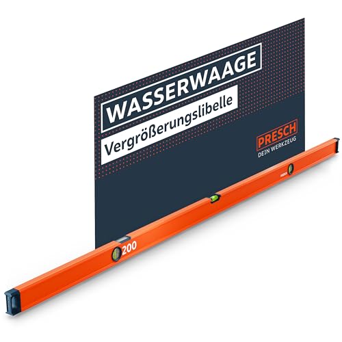 Presch Wasserwaage 200cm - Bruchfeste Weitwinkellibelle inkl. 2% Gefälle-Anzeige - Vertical-View-Funktion dank Sichtfenster - Innovative Anti-Rutsch‑Endkappen & präzisionsgefräste Messfläche Presch Wasserwaage 200cm - Bruchfeste Weitwinkellibelle inkl. 2% Gefälle-Anzeige - Vertical-View-Funktion dank Sichtfenster - Innovative Anti-Rutsch‑Endkappen & präzisionsgefräste Messfläche von PRESCH