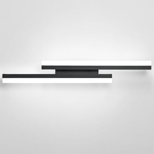 PRESDE LED Spiegelleuchte Badezimmer 18W, 1440LM,60cm, Kaltes Weiß 6000K, moderne Spiegellampe Bad schwarz [Energieklasse F] von PRESDE