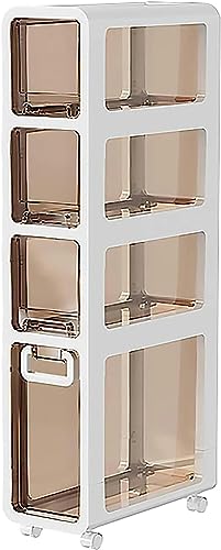 PRESSLAY stapelbare Aufbewahrungsschubladen Mobiler Aufbewahrungsschrank mit 2/3/4/5 Schubladen, Kleiner Badezimmer-Unterschrank mit Rollen, seitlicher Toilettenschrank mit großer Kapazität, wasserdi von PRESSLAY