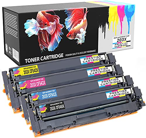 PRESTIGE CARTRIDGE 203X CF540X Kompatible Tonerkartusche für HP Color Laserjet Pro MFP M281fdw M281fdn M280nw M254dw M254nw M254dn - Schwarz Cyan Magenta Gelb von PRESTIGE CARTRIDGE