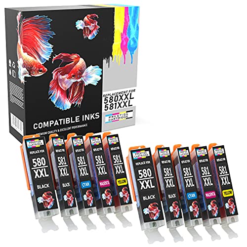 PRESTIGE CARTRIDGE Set 10 XXL Tintenpatronen kompatibel für PGI-580XXL CLI-581XXL Pixma TR7550 TS6151 TS6251 TS705 TS8152 TS8251 TS8252 TS9550 TS9551C | pigmentschwarz schwarz Cyan Magenta gelb PRESTIGE CARTRIDGE Set 10 XXL Tintenpatronen kompatibel für PGI-580XXL CLI-581XXL Pixma TR7550 TS6151 TS6251 TS705 TS8152 TS8251 TS8252 TS9550 TS9551C | pigmentschwarz schwarz Cyan Magenta gelb von PRESTIGE CARTRIDGE