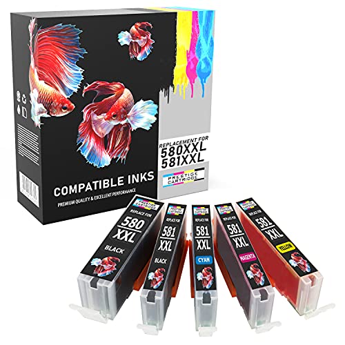 PRESTIGE CARTRIDGE Set 5 Kompatibel PGI-580XXL CLI-581XXL PGI-580/CLI-581 XXL Druckerpatronen für Pixma TS6151 TS6251 TS705 TR7550 TS8152 TS8251 TS8252 TS9550 TS9551C | extra hohe Kapazität XXL PRESTIGE CARTRIDGE Set 5 Kompatibel PGI-580XXL CLI-581XXL PGI-580/CLI-581 XXL Druckerpatronen für Pixma TS6151 TS6251 TS705 TR7550 TS8152 TS8251 TS8252 TS9550 TS9551C | extra hohe Kapazität XXL von PRESTIGE CARTRIDGE