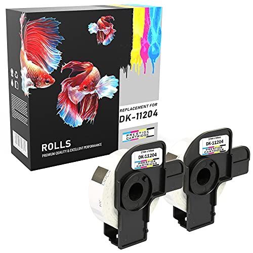 Prestige Cartridge 2x DK11204 17mm x 54mm Mehrzweck-Etiketten kompatibel für P-Touch QL-500 QL-550 QL-570 QL-700 QL-720 QL-800 QL-810 QL-820 QL-1100 QL-1110 (400 Etiketten pro Rolle) von PRESTIGE CARTRIDGE