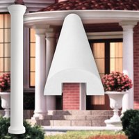 PRESTIGE DECOR Säulen & Halbsäulen LC101 Fassadenstuck Kunstharzputz weiß, glatt oder kanneliert: Halbrund, Schaft glatt von PRESTIGE DECOR