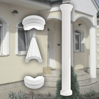 Prestige Decor - Säulen und Halbsäulen Fassade rund Set Auswahl 305mm LC102: Halbrund, Komplettset 3 von PRESTIGE DECOR