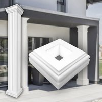 Prestige Decor - Säulen und Halbsäulen eckig teils kanneliert in 3 Größen, Fassadenstuck modern außen :Basis, Größe l - geschlossen von PRESTIGE DECOR
