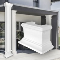 Prestige Decor - Säulen und Halbsäulen eckig teils kanneliert in 3 Größen, Fassadenstuck modern außen :Basis/Kapitell - beidseitig verwendbar, Größe von PRESTIGE DECOR