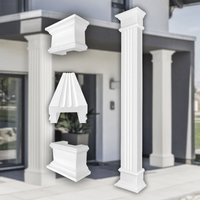 Säulen und Halbsäulen eckig teils kanneliert in 3 Größen, Fassadenstuck modern außen Prestige Decor Komplettset 4, Größe m - halbiert Säulen und Halbsäulen eckig teils kanneliert in 3 Größen, Fassadenstuck modern außen Prestige Decor Komplettset 4, Größe m - halbiert von PRESTIGE DECOR