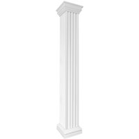 Säulen und Halbsäulen eckig voll kanneliert in 3 Größen, Fassadenstuck modern außen Prestige Decor Basis, Größe l - halbiert von PRESTIGE DECOR