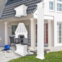 Prestige Decor - Säulen und Halbsäulen eckig voll kanneliert in 3 Größen, Fassadenstuck modern außen : Komplettset 4, Größe s - halbiert von PRESTIGE DECOR