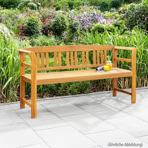 PRESTIGE HOME LIVING OUTDOOR 2-Sitzer Gartenbank aus Akazienholz, ca. 115 x 48,5 x 82 cm - Rose von PRESTIGE HOME LIVING OUTDOOR