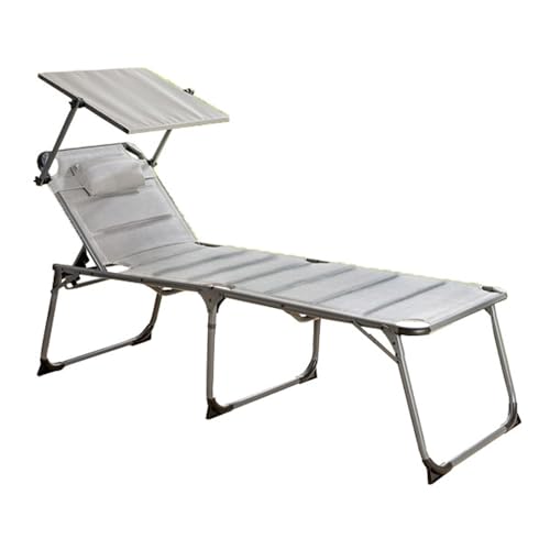 PRESTIGE HOME LIVING OUTDOOR Komfort-Sonnenliege inkl. Kissen gepolstert aus Aluminium, ca. 193 x 67 x 32 cm - Grau von PRESTIGE HOME LIVING OUTDOOR