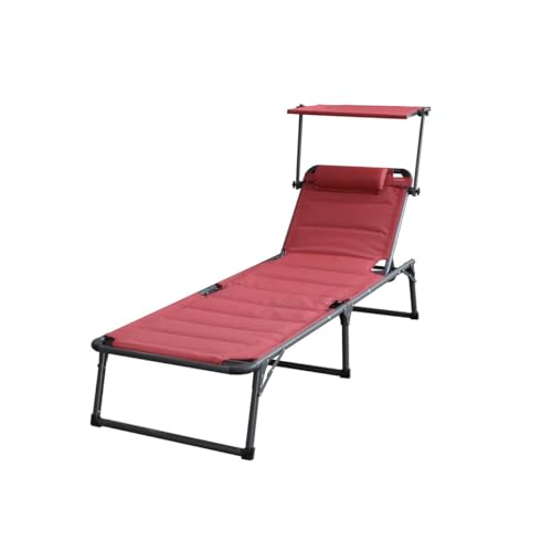 PRESTIGE HOME LIVING OUTDOOR Komfort-Sonnenliege inkl. Kissen gepolstert aus Aluminium, ca. 193 x 67 x 32 cm - Rot von PRESTIGE HOME LIVING OUTDOOR