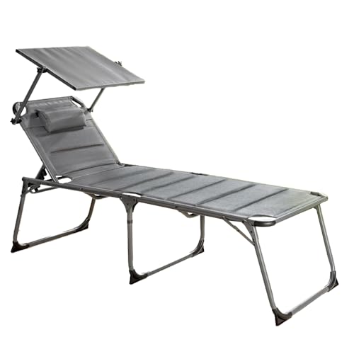 XXL-Komfort-Sonnenliege inkl. Kissen gepolstert aus Aluminium, ca. 203 x 67,5 x 48 cm - Anthrazit von PRESTIGE HOME LIVING OUTDOOR
