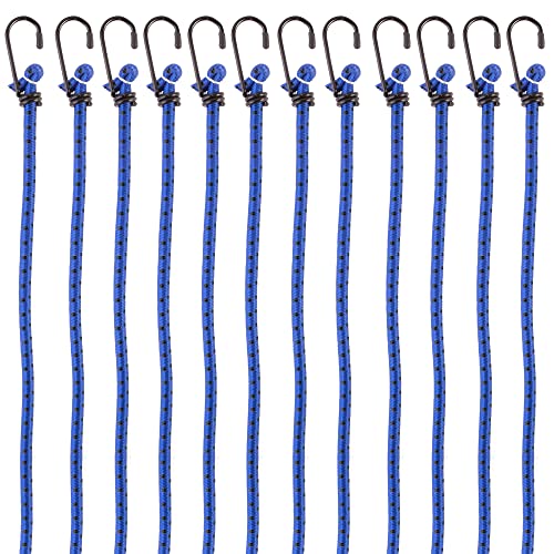 PRETEX 12er-Set Universal-Gepäckspanner mit Haken, in 88 cm Länge, blau, extra stark - Spanngurte, Spanngummi, Expander von PRETEX